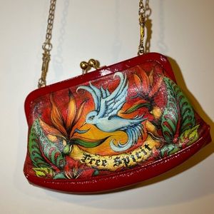 Rare vintage mini Free spirit cross body bag with gold chain